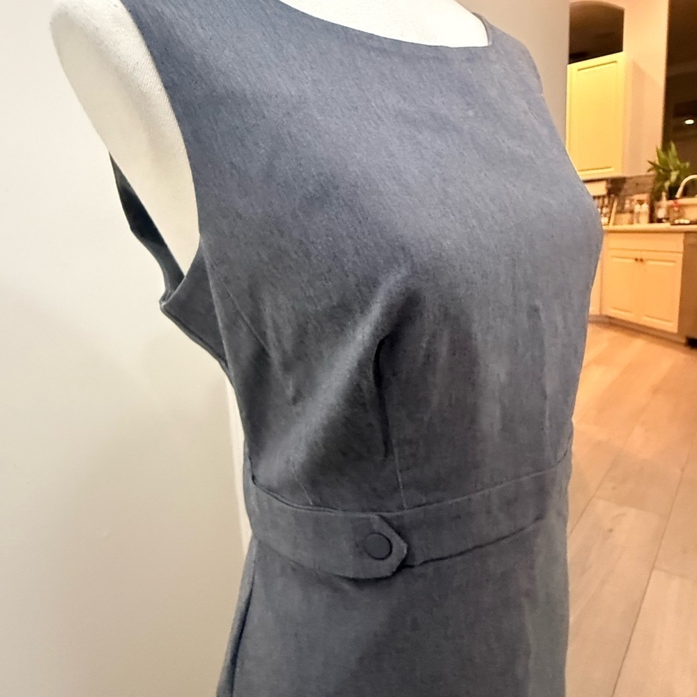 Tribal Blue Gray Belted Sleeveless Sheath Midi Dress Size 12 NWT - Picture 4 of 9